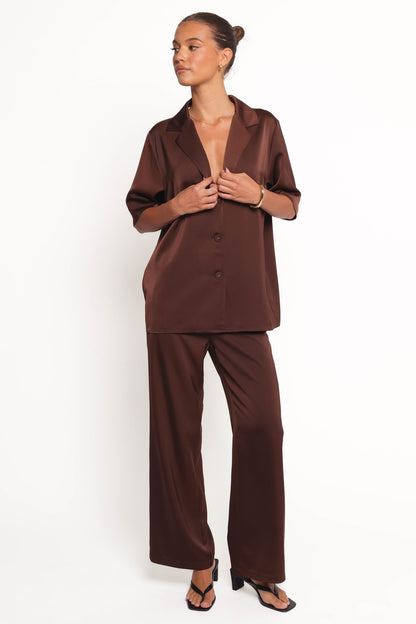 Arryn Short Sleeve Shirt - Chocolate Brown