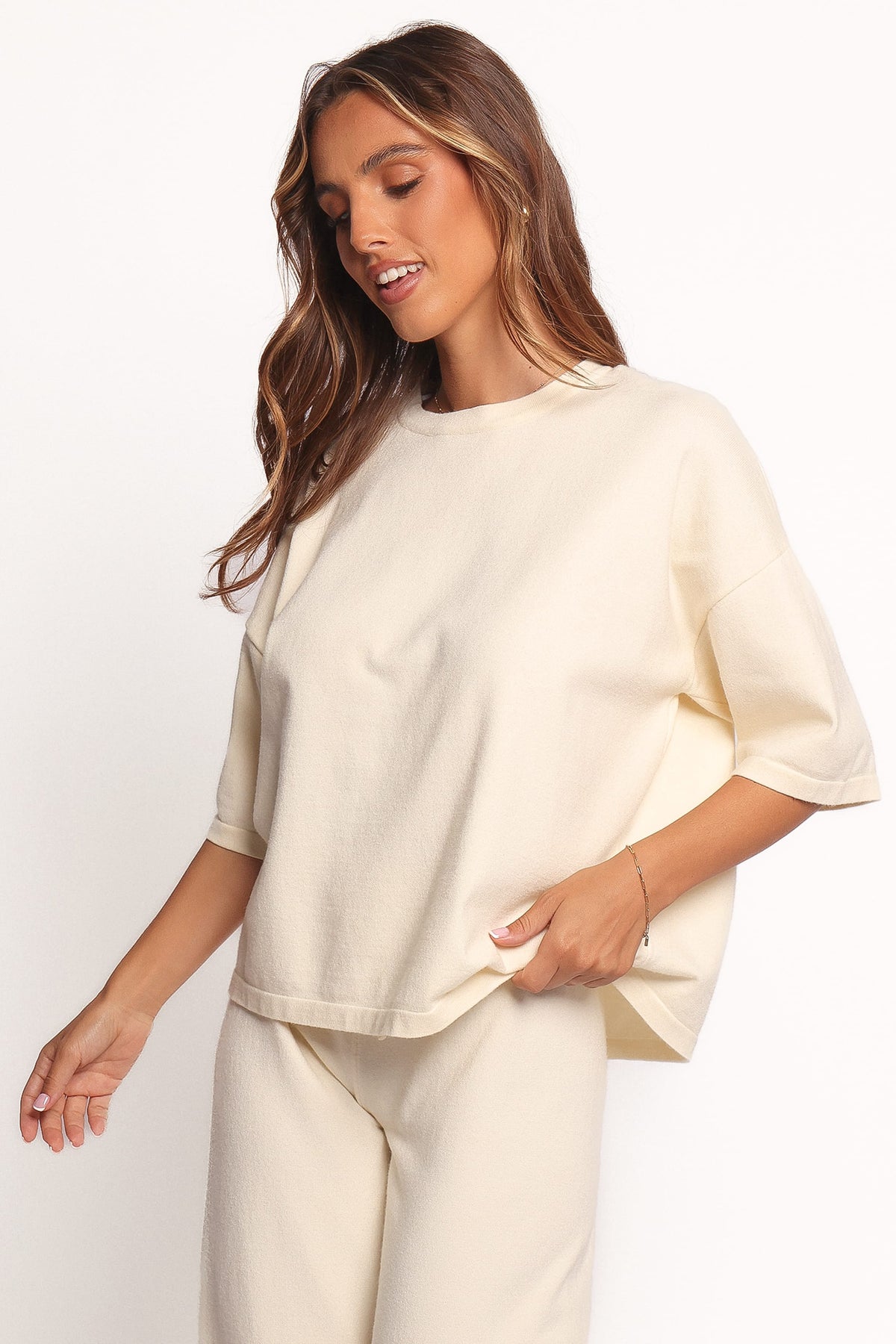 Ash Knitted T-Shirt - White