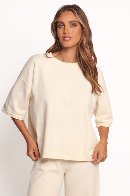 Ash Knitted T-Shirt - White