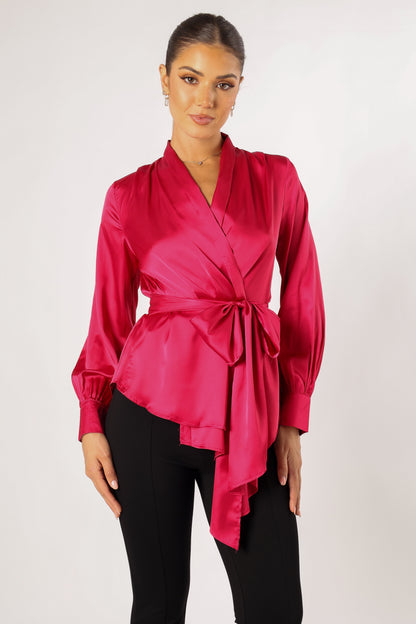 Aydin Wrap Top - Magenta