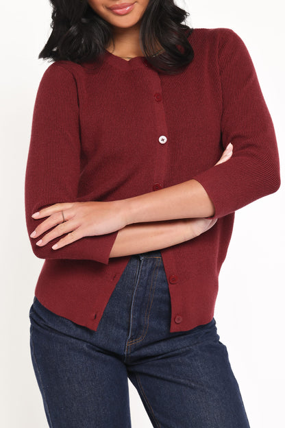 Cataline Button Front Top - Wine
