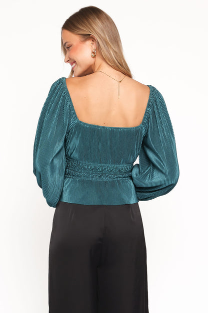 Ceppia Plisse Top - Green