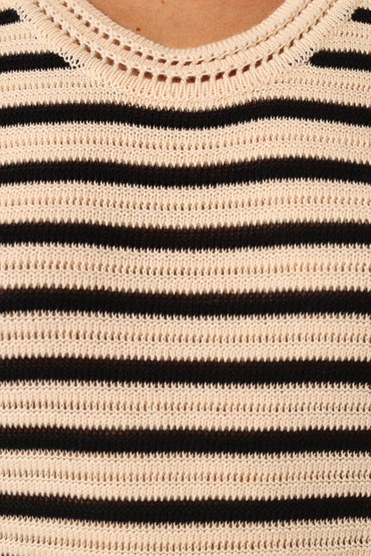 Cherie Knit Top - Sand Black