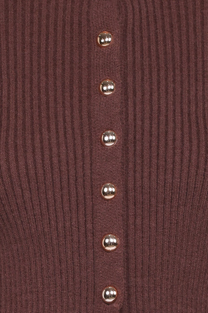Circe Cardigan Top - Chocolate