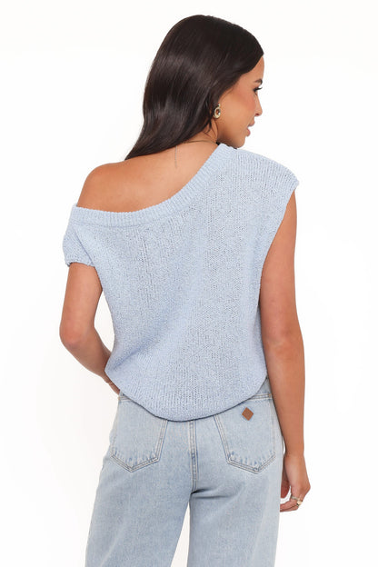 Coco Knit Top - Pale Blue