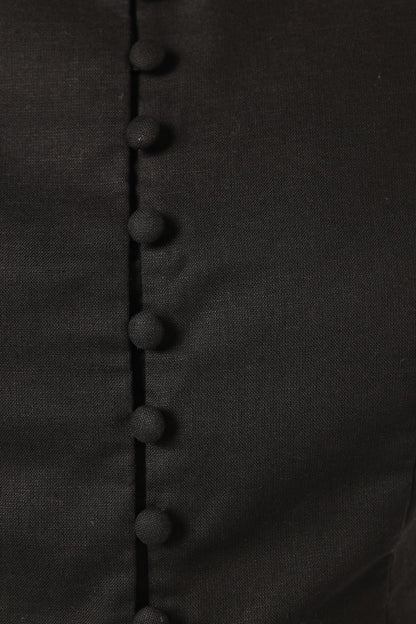 Daniella Linen Vest - Black