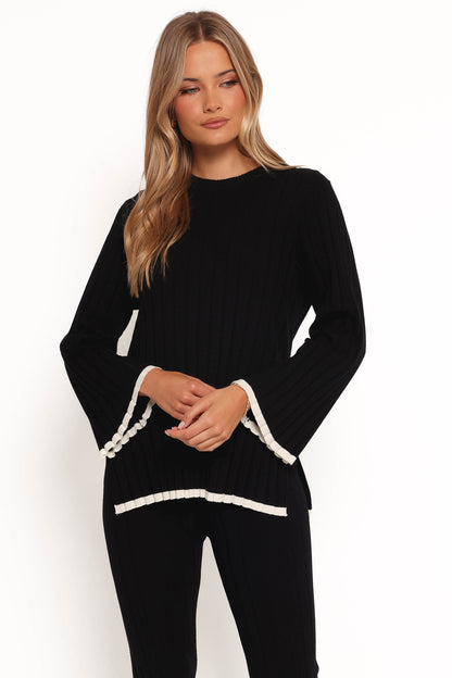 Dora Knit Top - Black