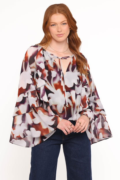 Elinor Top - Blurred Floral