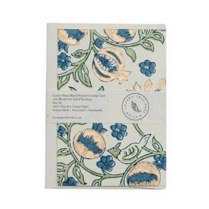 Pomegranate Indigo Card