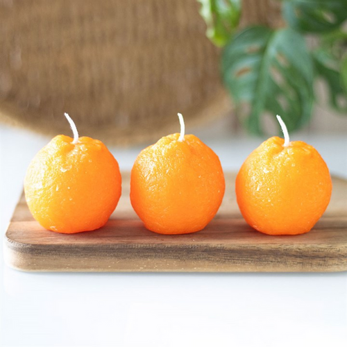 Set of 3 Orange Shaped Candles 🇬🇧