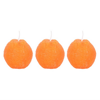 Set of 3 Orange Shaped Candles 🇬🇧