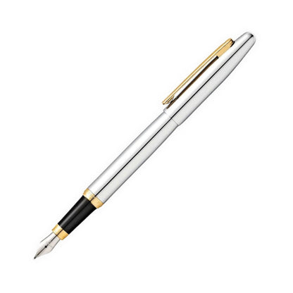 Sheaffer VFM Fountain Pen - Chrome with Gold Plated Trim, Fine