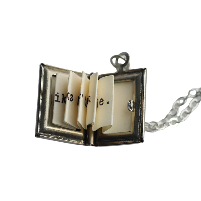 Silver Stripe Book Locket