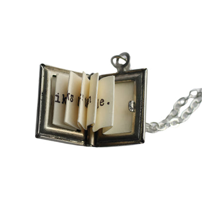 Silver Stripe Book Locket