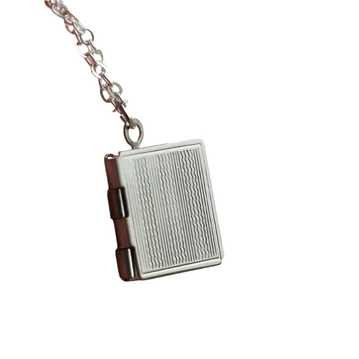 Silver Stripe Book Locket