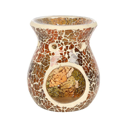 Small Brown Crackle Oil Burner and Wax Warmer 🇬🇧