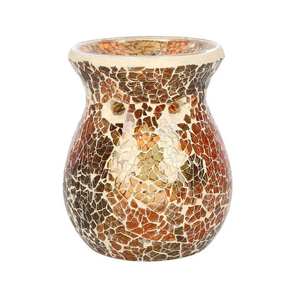Small Brown Crackle Oil Burner and Wax Warmer 🇬🇧