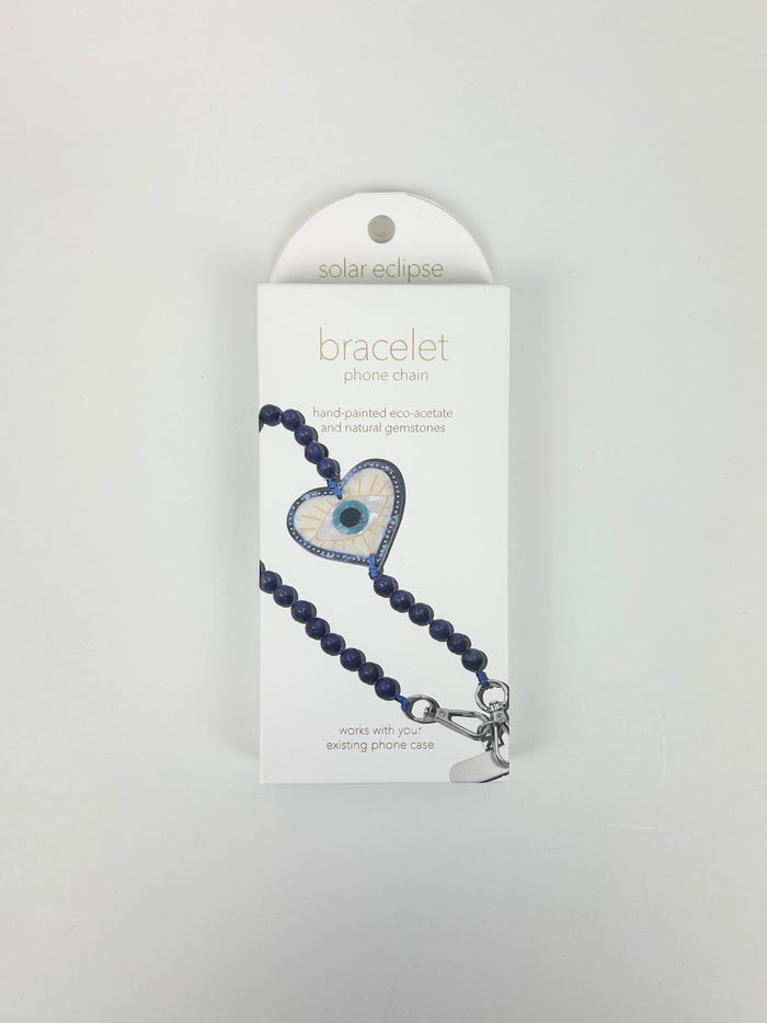 Solar Eclipse Coastal Lucky Eye Phone Chain Bracelet Travel Accessories in at Wrapsody