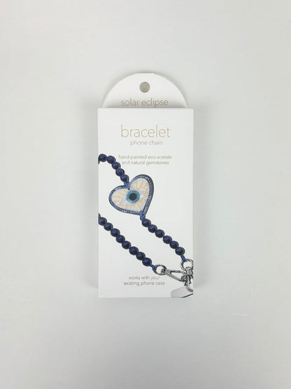 Solar Eclipse Coastal Lucky Eye Phone Chain Bracelet Travel Accessories in at Wrapsody