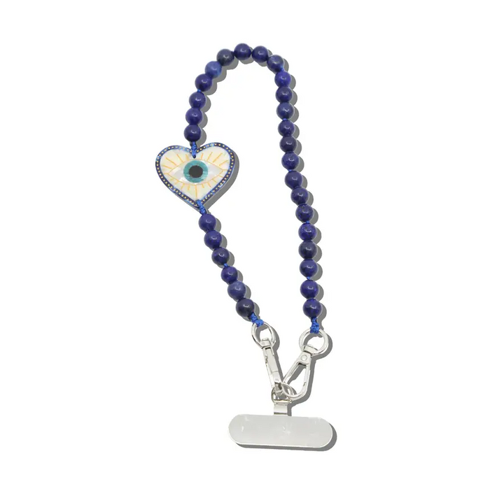 Solar Eclipse Coastal Lucky Eye Phone Chain Bracelet Travel Accessories in at Wrapsody