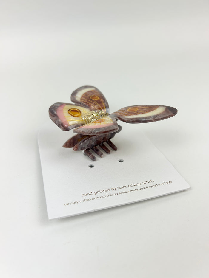 Solar Eclipse Emperor Silk Moth Hair Clip Hair Accessories in at Wrapsody