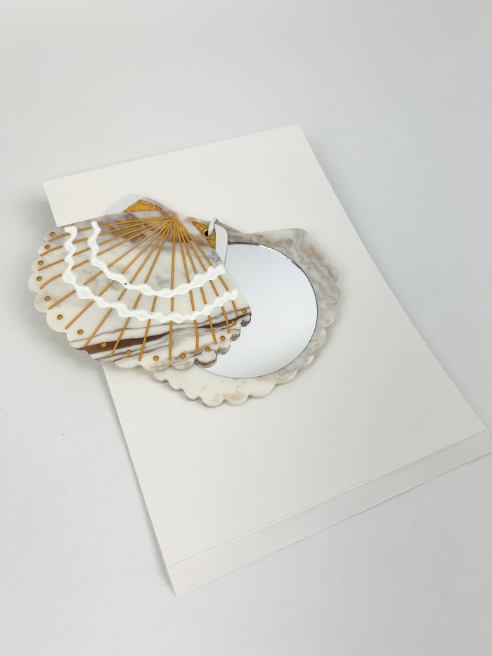 Solar Eclipse Seashell Compact Mirror Hair Accessories in at Wrapsody