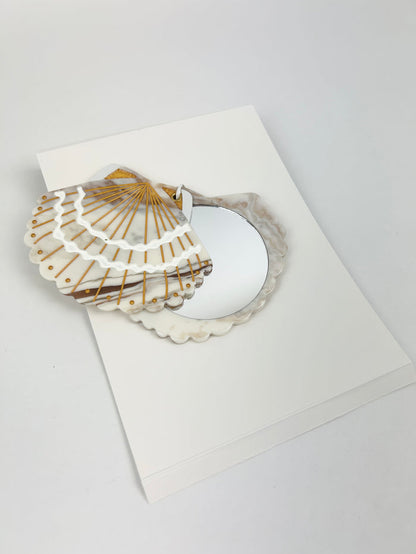 Solar Eclipse Seashell Compact Mirror Hair Accessories in at Wrapsody