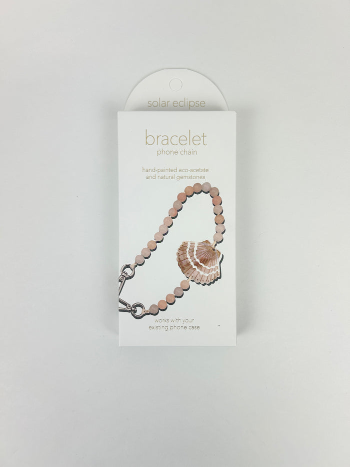 Solar Eclipse Seashell Phone Chain Bracelet Travel Accessories in at Wrapsody