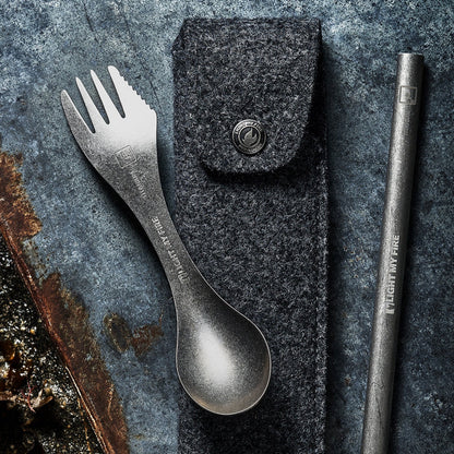 Swedish Spork´n Straw Kit Titanium