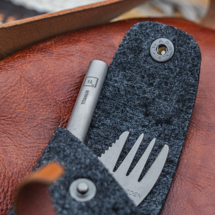 Swedish Spork´n Straw Kit Titanium