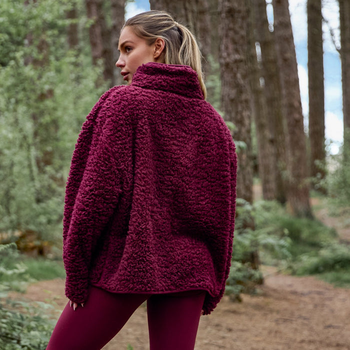 Teddy Full Zip Fleece - Maroon 🇬🇧