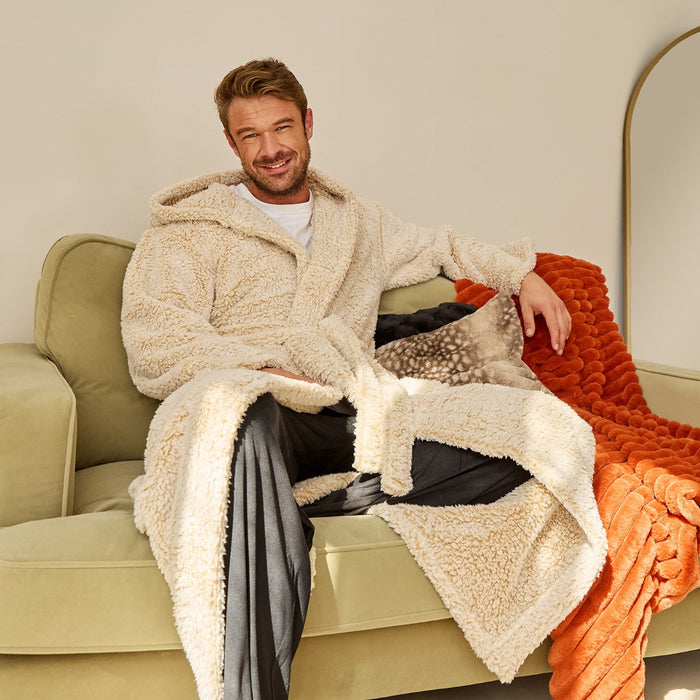 Teddy Marl Dressing Gown Floor Length, Adults 🇬🇧