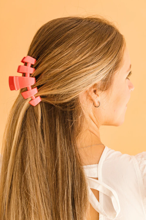 Teleties Classic Clip Medium - Calming Coral Hair Accessories in at Wrapsody