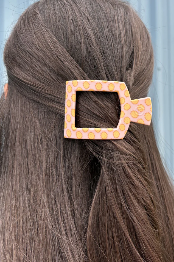 Teleties Flat Clip Square Small - Sunny Days Ahead Hair Accessories in at Wrapsody