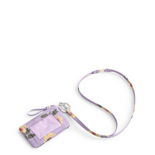 Vera Bradley Stamped Ditsy Floral Zip ID Breakaway Lanyard Wallets in at Wrapsody